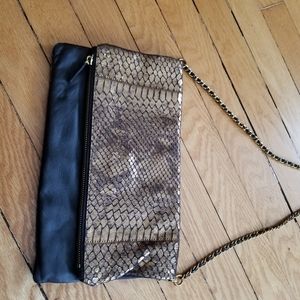 Club Monaco snakeskin print leather bag